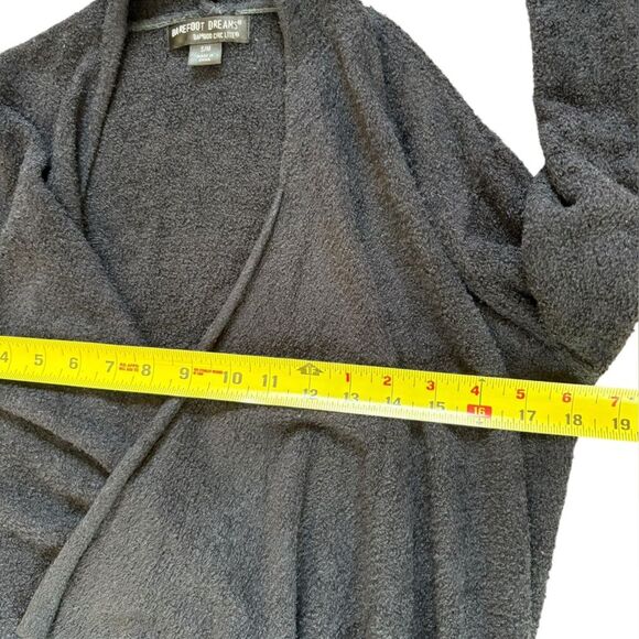 Barefoot Dreams Cozychic Lite Black Draped Open Calypso Cardigan Size S/M - Picture 5 of 7